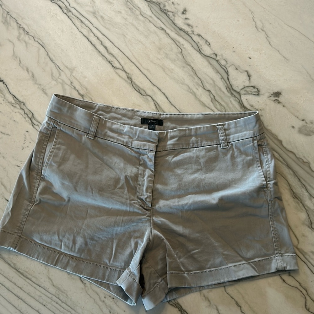 J Crew 4” stretch chino shorts in grey size 12